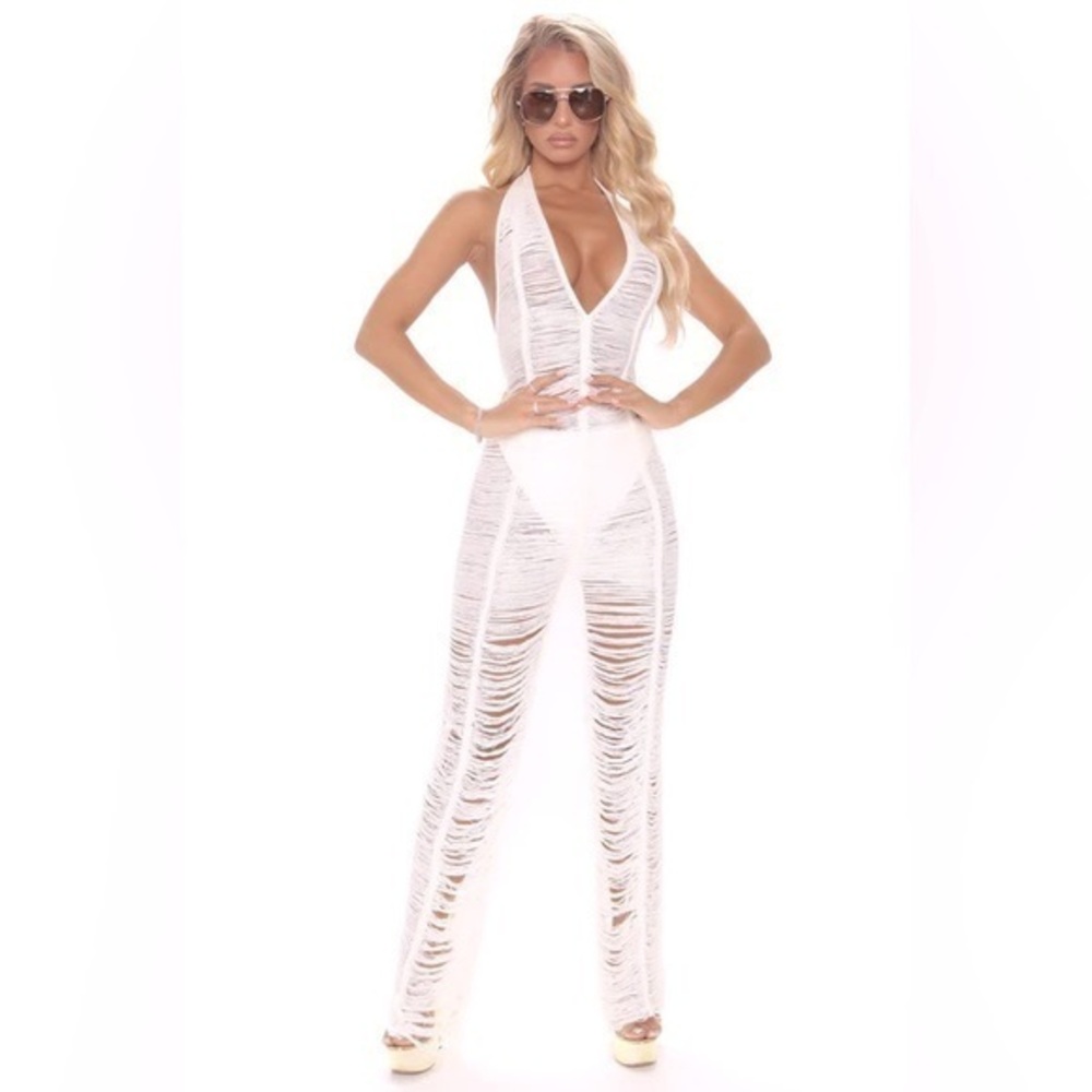 Relaxing All Summer Crochet Cover Up Jumpsuit